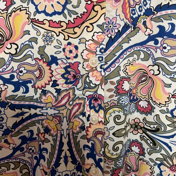 Chico's Floral Paisley Button-Down Dress Size 14P - Picture 5 of 8